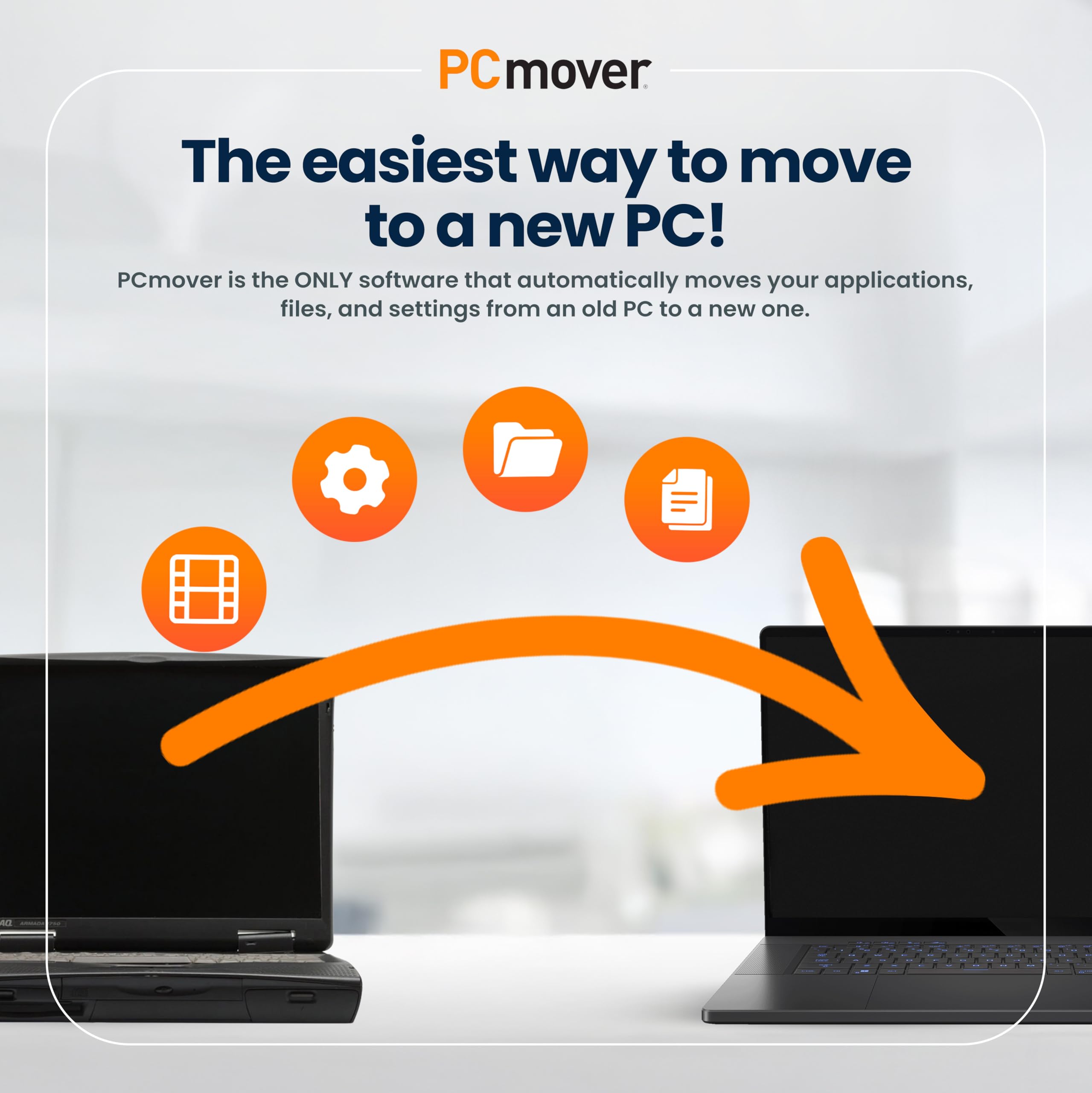 Laplink PCmover Ultimate 11 - Migration of your Applications, Files and Settings from an Old PC to a New PC - Data Transfer Software - With Optional High Speed Ethernet Cable - 1 License